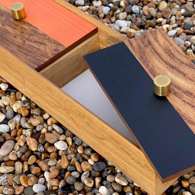 Twin compartments wooden keepsake box – Tannadice