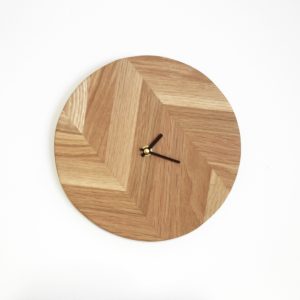 herringbone style round clock